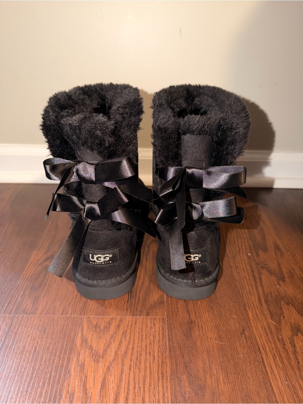 UGG Black Shearling Lined Short Boots - Picture 2 of 7